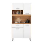 Kit Cozinha 4 Portas 1 Gaveta 91 Cm Amêndola Branco Marlin Sh