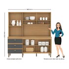 Kit Cozinha 4 Portas 3 Gavetas Beatriz Carvalho Americano/ Gr