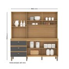 Kit Cozinha 4 Portas 3 Gavetas Beatriz Carvalho Americano/ Gr