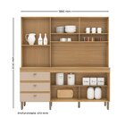 Kit Cozinha 4 Portas 3 Gavetas Beatriz Carvalho Americano/ Of