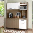 Kit Cozinha 5 Portas 1 Gaveta Beaumont Carvalho Branco