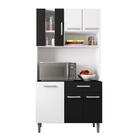 Kit Cozinha 6 Portas 1 Gaveta Aberdeen Branco Preto