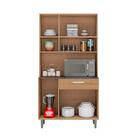 Kit Cozinha 6 Portas 1 Gaveta Aberdeen Carvalho Grafite