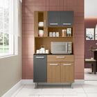 Kit Cozinha 6 Portas 1 Gaveta Aberdeen Carvalho Grafite