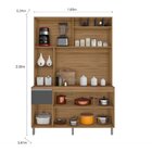 Kit Cozinha 6 Portas 1 Gaveta Alice Carvalho/grafite