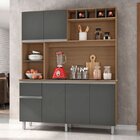 Kit Cozinha 6 Portas 1 Gaveta Alice Carvalho/grafite