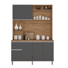 Kit Cozinha 6 Portas 1 Gaveta Alice Carvalho/grafite