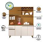 Kit Cozinha 6 Portas 1 Gaveta Alice Freijo/ Ripado/ Off Aceti