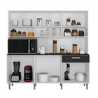 Kit Cozinha 6 Portas 1 Gaveta Calgary Branco Preto