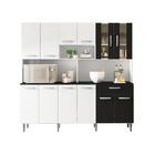 Kit Cozinha 6 Portas 1 Gaveta Calgary Branco Preto