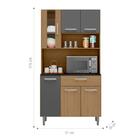 Kit Cozinha 6 Portas 1 Gaveta Glasgow Carvalho Grafite