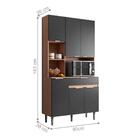 Kit Cozinha 6 Portas 1 Gaveta Kempsey Carvalho Grafite