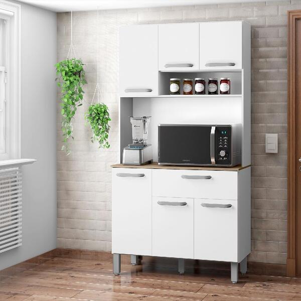 Kit Cozinha 6 Portas 1 Gaveta Londrina Branco