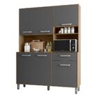 Kit Cozinha 6 Portas 1 Gaveta Recife Carvalho Grafite