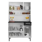 Kit Cozinha 6 Portas 1 Gaveta Rose Itatiaia Branco/preto