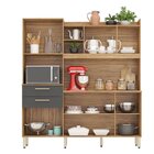 Kit Cozinha 6 Portas 2 Gavetas Select Amêndola Touch/grafito