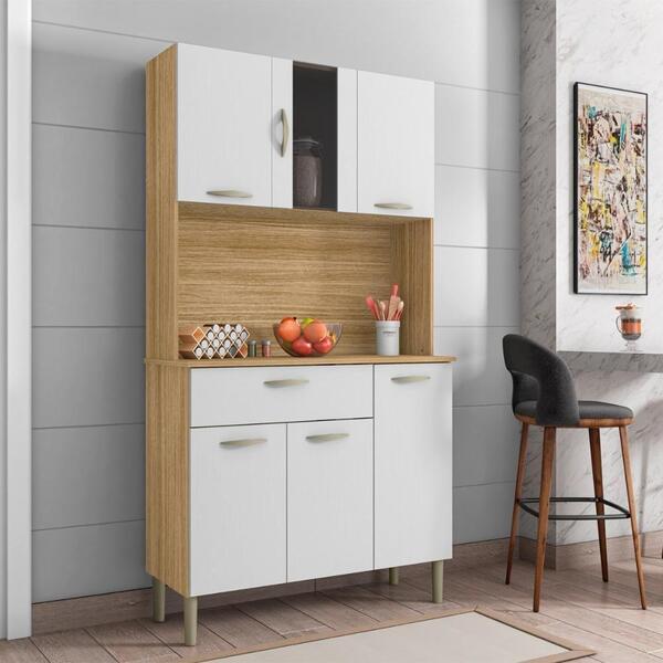 Kit Cozinha 6 Portas E 1 Gaveta Freijó