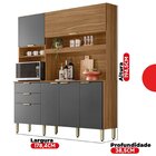 Kit Cozinha 6 Portas E 2 Gavetas Suprema Yescasa Amêndola/gra