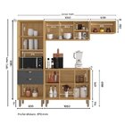 Kit Cozinha 7 Portas 2 Gavetas Laura Carvalho Americano/grafi