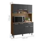 Kit Cozinha 8 Portas 1 Gaveta Aracaju Carvalho Grafite