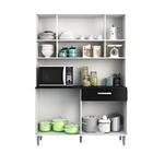 Kit Cozinha 8 Portas 1 Gaveta Atacama Branco Preto