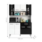 Kit Cozinha 8 Portas 1 Gaveta Atacama Branco Preto