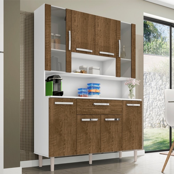 Kit Cozinha 8 Portas Davina Branco/malbec