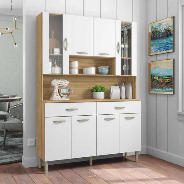 Kit Cozinha 8 Portas E 2 Gavetas Freijó