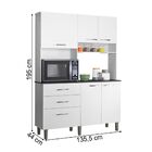 Kit Cozinha Acácia 5 Portas 3 Gavetas Móveis Rudrack Branco C