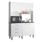 Kit Cozinha Acácia 5 Portas 3 Gavetas Móveis Rudrack Branco C