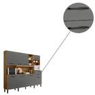 Kit Cozinha Aline 240cm 8 Portas 2 Gavetas Carvalho Chumbo Ta