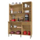 Kit Cozinha Ambiente Gênova 6 Portas Freijó Supremo Ripado -