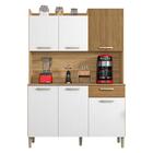 Kit Cozinha Ambiente Gênova 6 Portas Freijó Supremo Ripado -