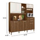Kit Cozinha Ana 180cm 6 Portas 2 Gavetas Évora Off White Tana