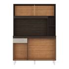 Kit Cozinha Auria 120cm 5 Portas Chocolate Off White Tana Dec