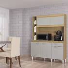 Kit Cozinha Auria 140cm 5 Portas Damasco Off White Bnn Decor