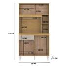 Kit Cozinha Auria 90cm 4 Portas Damasco Off White Bnn Decor