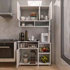 Kit Cozinha Balcão 2 Portas E Armário Aéreo 3 Portas Branco