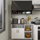 Kit Cozinha Balcão 2 Portas E Armário Aéreo 3 Portas Preto