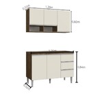 Kit Cozinha Balcão C Tampo 120cm Armário Aéreo Athenamegasul