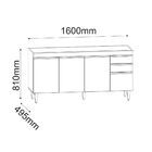 Kit Cozinha Balcão E Aéreo 160cm S/ Tampo - Vallisa Decor Fre