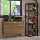 Kit Cozinha Balcão Gabinete 3 Portas 1 gaveta E Armário Cozin