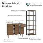 Kit Cozinha Balcão Gabinete 3 Portas 1 gaveta E Armário Cozin