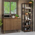 Kit Cozinha Balcão Gabinete 3 Portas 2 Gavetas E Armário Cozi