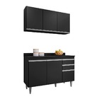 Kit Cozinha Balcão Melisa E Aéreo Valetina 120cm S/ Tampo Pre