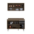 Kit Cozinha Balcão Melissa E Aéreo 120cm S/ Tampo Freijó Com