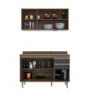 Kit Cozinha Balcão Melissa E Aéreo 120cm S/ Tampo Freijó Com