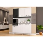 Kit Cozinha Carine Compacta 06 Portas Branco/preto - Poquema