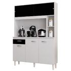 Kit Cozinha Compacta 120cm 5 Portas 1 Gaveta Duda Branco/pret