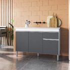 Kit Cozinha Compacta 130cm Alice E Balcão Gabinete De Pia Sem